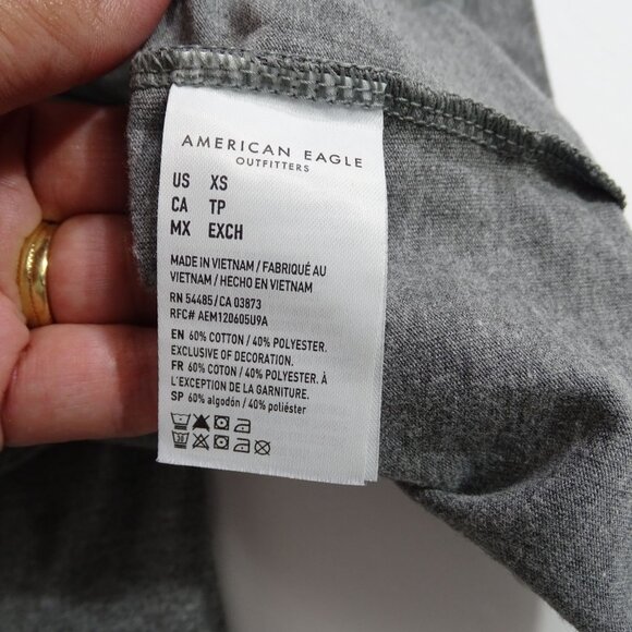 American Eagle Super Soft Standard Fit Pullover Hoodie Shirt Men Size XS Gray Lo - Picture 7 of 12